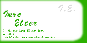 imre elter business card